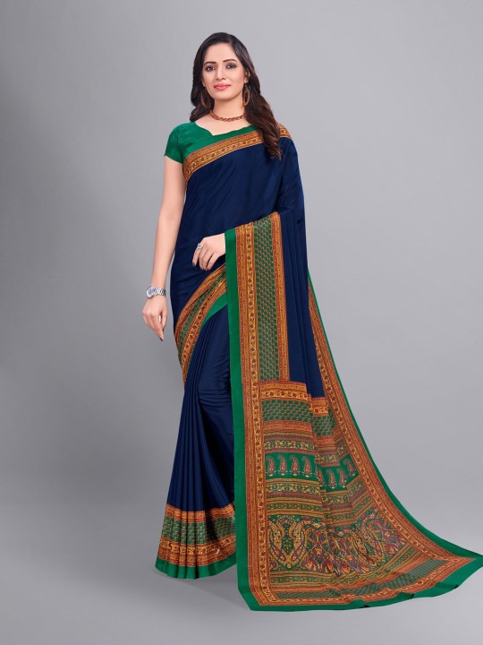 Printed Pure Crepe Saree